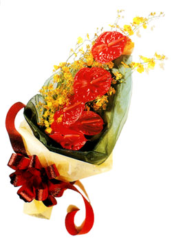 özel 5 adet antorium buketi   İstanbul Taksim yurtiçi ve yurtdışı çiçek siparişi 