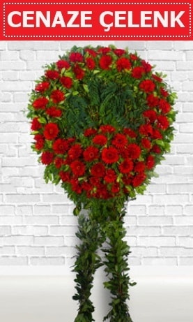 Kırmızı Çelenk Cenaze çiçeği  İstanbul Taksim güvenli kaliteli hızlı çiçek 