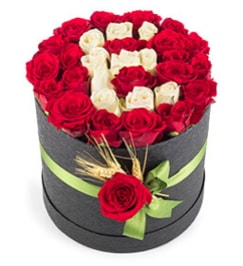 41 adet kırmızı beyaz gül harfli  İstanbul Taksim online çiçekçi , çiçek siparişi 