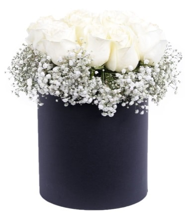Özel kutuda özel 15 beyaz gül aranjmanı  İstanbul Taksim İnternetten çiçek siparişi 