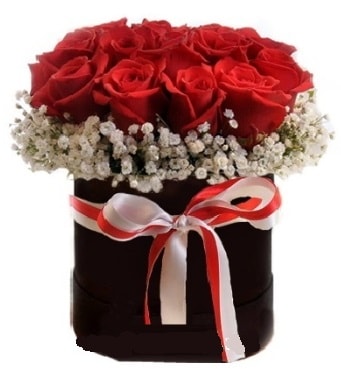 Siyah kutuda 23 adet kırmızı gül tanzimi  İstanbul Taksim yurtiçi ve yurtdışı çiçek siparişi 